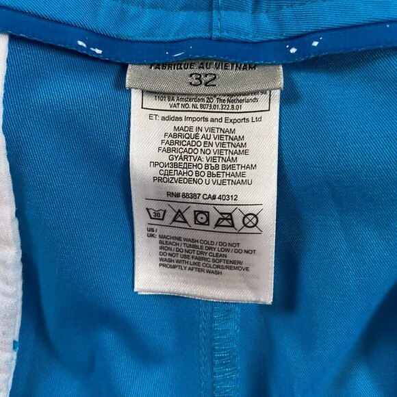 adidas Men's Blue Flat Front Shorts - Picture 7 of 12